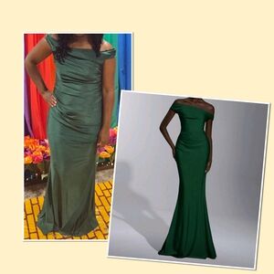 SHEIN Green Off-Shoulder Maxi Dress